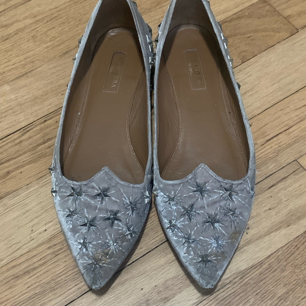 Used condition Aquazzura Firenze Cosmic Star Flat, size 38